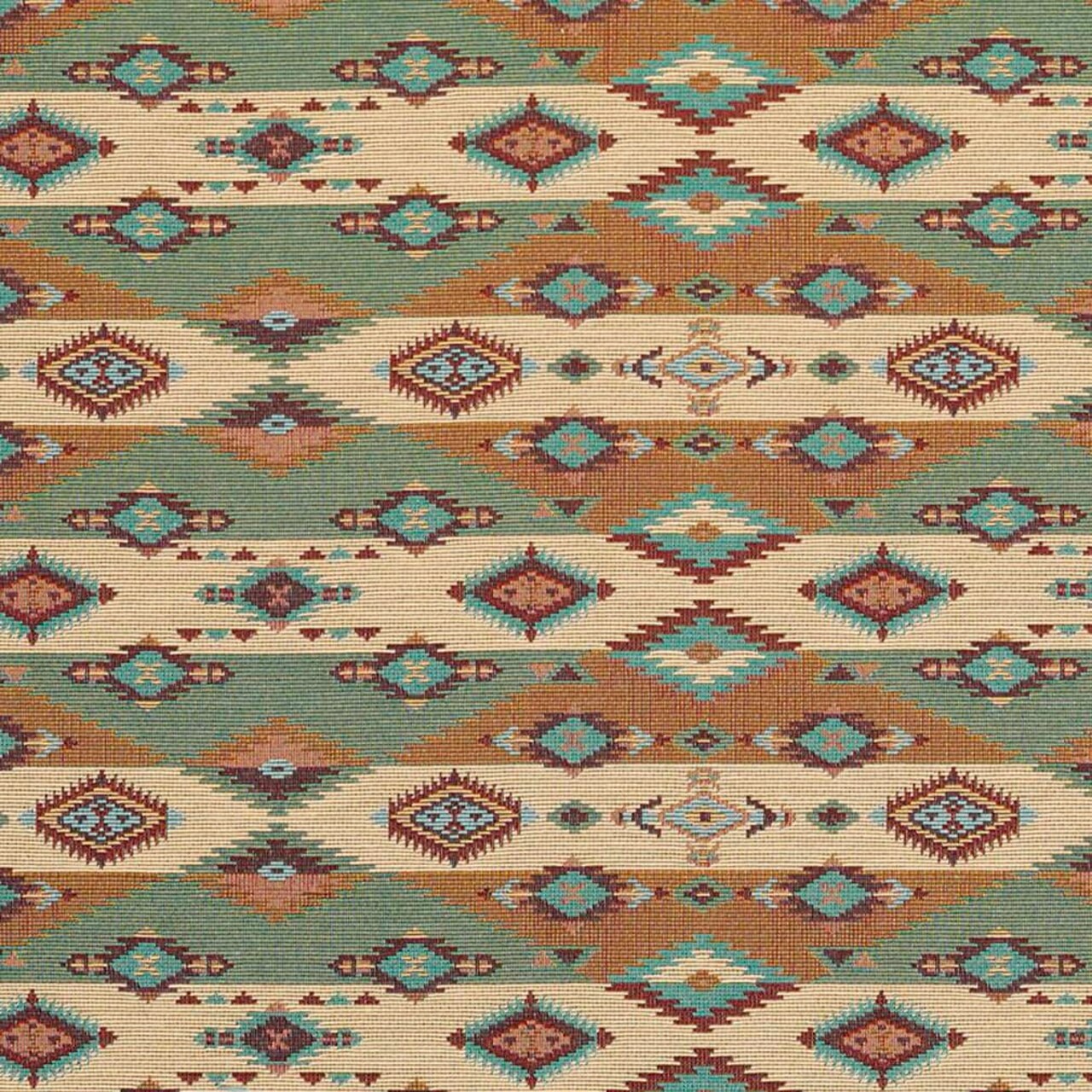 Jade - Aqua & Teal,Orange & Rust Abstract & Geometric,Global,Southwestern Upholstery Fabric 54 Inches"